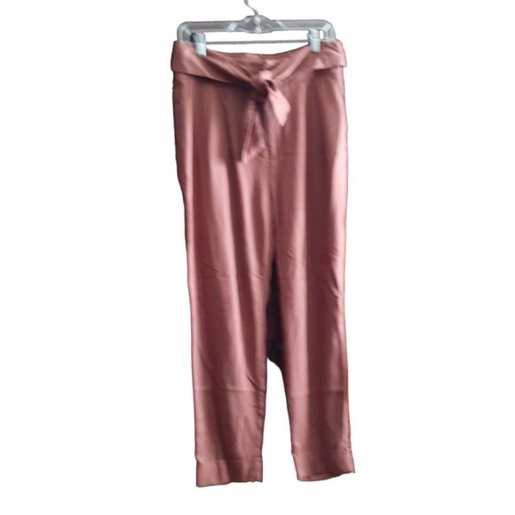 Cartonnier Anthropologie Cuff Pants Pleated Tie Front Rust High Waisted 6 - Picture 8 of 16